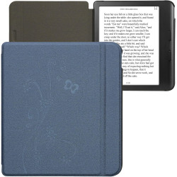 kwmobile Étui Compatible avec Kobo Libra Colour Coque - Étui à Rabat magnétique Tablette eReader Similicuir - Bleu foncé