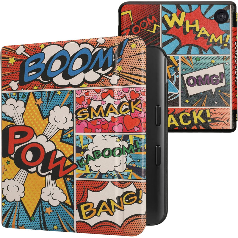kwmobile Étui Compatible avec Kobo Libra Colour Coque - Étui à Rabat magnétique Tablette eReader Similicuir - Multicolore