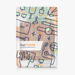 kwmobile Étui Compatible avec Kobo Libra Colour Coque - Étui à Rabat magnétique Tablette eReader Similicuir - Jaune-Rouge-Vert