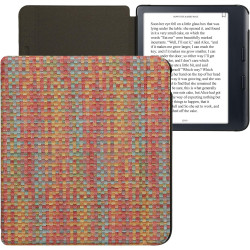 kwmobile Étui Compatible avec Kobo Libra Colour Coque - Étui à Rabat magnétique Tablette eReader Similicuir - Jaune-Rouge-Vert