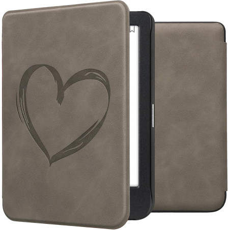 kwmobileÉtui Compatible avec Kobo Clara BW/Colour Coque - Étui à Rabat magnétique tabletteeReader Similicuir - Gris