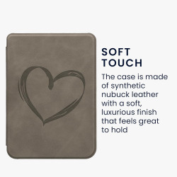 kwmobileÉtui Compatible avec Kobo Clara BW/Colour Coque - Étui à Rabat magnétique tabletteeReader Similicuir - Gris