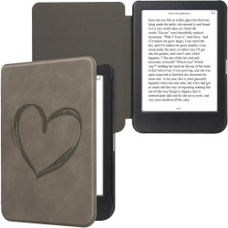 kwmobileÉtui Compatible avec Kobo Clara BW/Colour Coque - Étui à Rabat magnétique tabletteeReader Similicuir - Gris