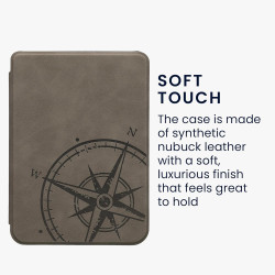 kwmobileÉtui Compatible avec Kobo Clara BW/Colour Coque - Étui à Rabat magnétique tabletteeReader Similicuir - Gris