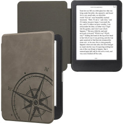 kwmobileÉtui Compatible avec Kobo Clara BW/Colour Coque - Étui à Rabat magnétique tabletteeReader Similicuir - Gris