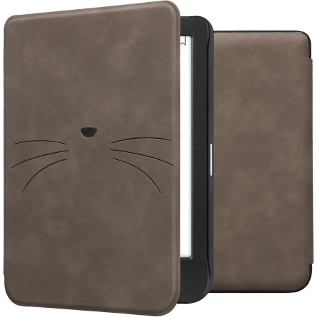 kwmobileÉtui Compatible avec Kobo Clara BW/Colour Coque - Étui à Rabat magnétique tabletteeReader Similicuir - Gris