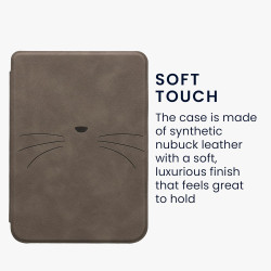 kwmobileÉtui Compatible avec Kobo Clara BW/Colour Coque - Étui à Rabat magnétique tabletteeReader Similicuir - Gris