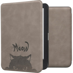 kwmobileÉtui Compatible avec Kobo Clara BW/Colour Coque - Étui à Rabat magnétique tabletteeReader Similicuir - Gris-Noir