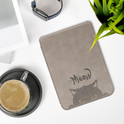 kwmobileÉtui Compatible avec Kobo Clara BW/Colour Coque - Étui à Rabat magnétique tabletteeReader Similicuir - Gris-Noir
