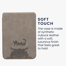 kwmobileÉtui Compatible avec Kobo Clara BW/Colour Coque - Étui à Rabat magnétique tabletteeReader Similicuir - Gris-Noir