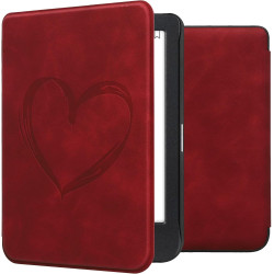 kwmobileÉtui Compatible avec Kobo Clara BW/Colour Coque - Étui à Rabat magnétique tabletteeReader Similicuir - Rouge foncé