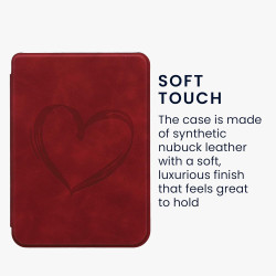 kwmobileÉtui Compatible avec Kobo Clara BW/Colour Coque - Étui à Rabat magnétique tabletteeReader Similicuir - Rouge foncé
