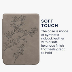 kwmobileÉtui Compatible avec Kobo Clara BW/Colour Coque - Étui à Rabat magnétique tabletteeReader Similicuir - Gris