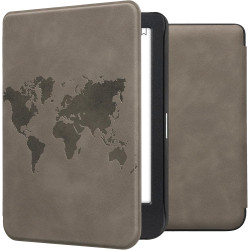 kwmobileÉtui Compatible avec Kobo Clara BW/Colour Coque - Étui à Rabat magnétique tabletteeReader Similicuir - Gris