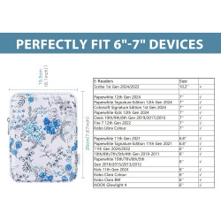 Timovo 6-7 pouces housse pour liseuse, compatible avec nouveau paperblanc/colorsoft signature edition et oasis, étui de protecti