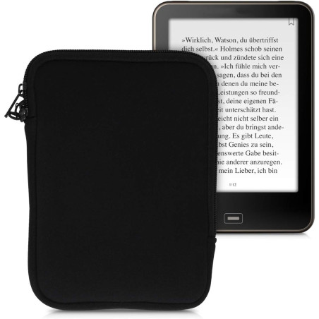 kwmobile Housse de Protection pour Liseuse - Étui de Protection 17 x 12 x 2 cm pour E-Reader en Néoprène - Noir