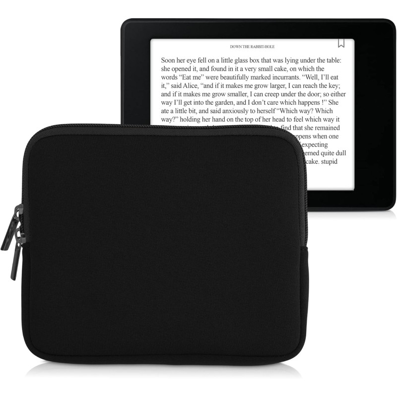 kwmobile Housse de Protection pour Liseuse - Étui de Protection 17,5 x 14,7 cm pour E-Reader en Néoprène - Noir