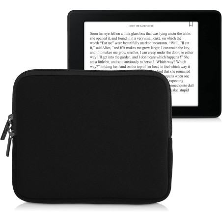 kwmobile Housse de Protection pour Liseuse - Étui de Protection 17,5 x 14,7 cm pour E-Reader en Néoprène - Noir
