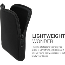 kwmobile Housse de Protection pour Liseuse - Étui de Protection 17,5 x 14,7 cm pour E-Reader en Néoprène - Noir