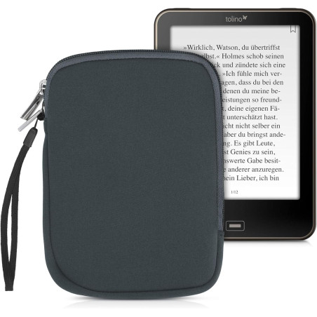 kwmobile Housse de Protection pour Liseuse - Étui de Protection 17 x 12 x 2 cm pour E-Reader en Néoprène - Gris
