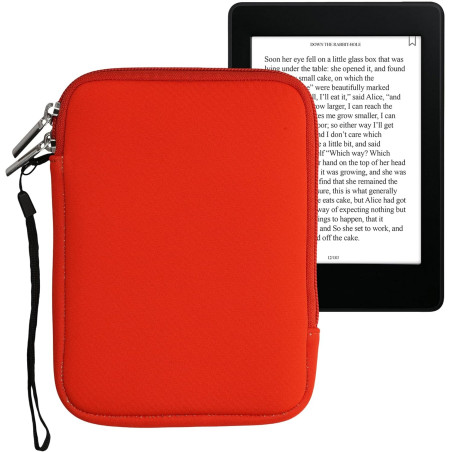 Kwmobile housse de protection pour liseuse - étui de protection 17 x 12 x 2 cm pour e-reader en néoprène - orange