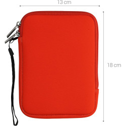Kwmobile housse de protection pour liseuse - étui de protection 17 x 12 x 2 cm pour e-reader en néoprène - orange