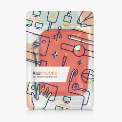 Kwmobile housse de protection pour liseuse - étui de protection 17 x 12 x 2 cm pour e-reader en néoprène - orange