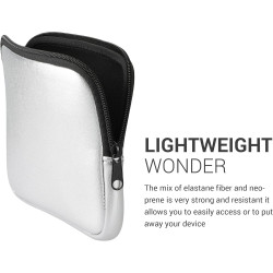 kwmobile Housse de Protection pour Liseuse - Étui de Protection 17,5 x 14,7 cm pour E-Reader en Néoprène - argenté