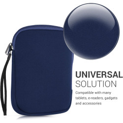 kwmobile Housse de Protection pour Liseuse - Étui de Protection 17 x 12 x 2 cm pour E-Reader en Néoprène - Bleu foncé