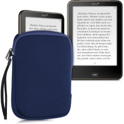 kwmobile Housse de Protection pour Liseuse - Étui de Protection 17 x 12 x 2 cm pour E-Reader en Néoprène - Bleu foncé