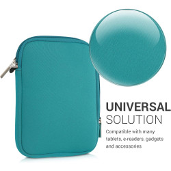 kwmobile Housse de Protection pour Liseuse - Étui de Protection 17 x 12 x 2 cm pour E-Reader en Néoprène - pétrole
