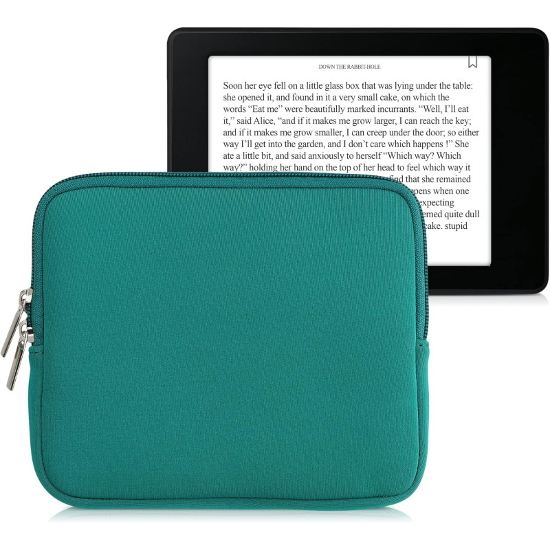kwmobile Housse de Protection pour Liseuse - Étui de Protection 17,5 x 14,7 x 1 cm pour E-Reader en Néoprène - pétrole
