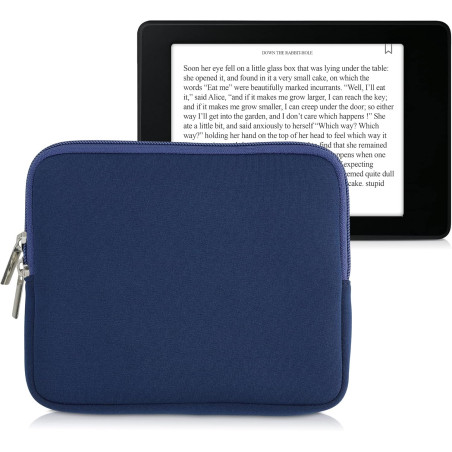 kwmobile Housse de Protection pour Liseuse - Étui de Protection 17,5 x 14,7 cm pour E-Reader en Néoprène - Bleu foncé