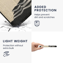 Kwmobile étui compatible avec kobo clara hd coque - étui à rabat magnétique tablette ereader similicuir - noir-beige