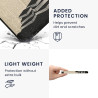 Kwmobile étui compatible avec kobo clara hd coque - étui à rabat magnétique tablette ereader similicuir - noir-beige