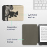 Kwmobile étui compatible avec kobo clara hd coque - étui à rabat magnétique tablette ereader similicuir - noir-beige