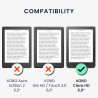 Kwmobile étui compatible avec kobo clara hd coque - étui à rabat magnétique tablette ereader similicuir - noir-beige