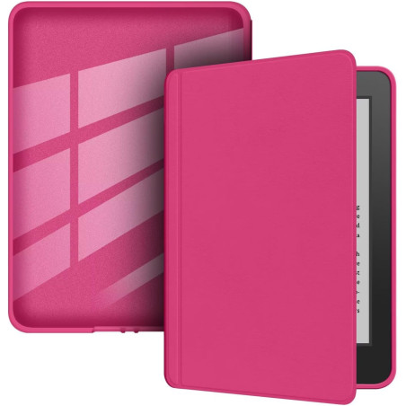 Coque de Protection Snap-on avec Veille/Réveil Auto pour Kindle 8e Génération 6" (Sortie 2016) - Fond Transparent Framboise