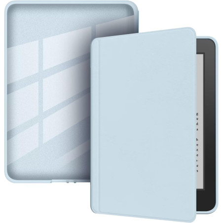 Coque de protection snap-on avec veille/réveil auto pour kindle paperblanc 11e génération 6" (sortie 2021) - fond transparent bl