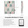 Moko 6-7" pagnière à manches rembourrées de marguerite brodées pour 7" kindle colorsoft signature edition 2024, kindle 11/10/8. 