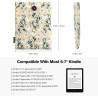 Moko 6-7" pagnière à manches rembourrées de marguerite brodées pour kindle colorsoft,kindle paperblanc 12th gen 2024, kindle 202