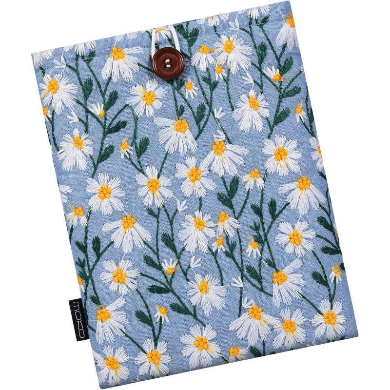 Moko 6-7" pagnière à manches rembourrées de marguerite brodées pour kindle colorsoft,kindle paperblanc 12th gen 2024, kindle 202
