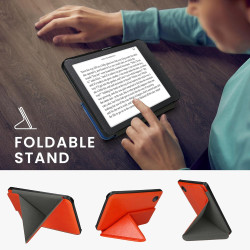 Kwmobile étui compatible avec kobo clara bw/colour coque - étui à rabat magnétique tablette ereader similicuir - orange