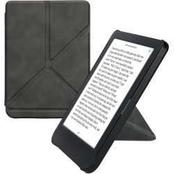 kwmobile Étui Compatible avec Kobo Clara BW/Colour Coque - Étui à Rabat magnétique Tablette eReader Similicuir - Anthracite