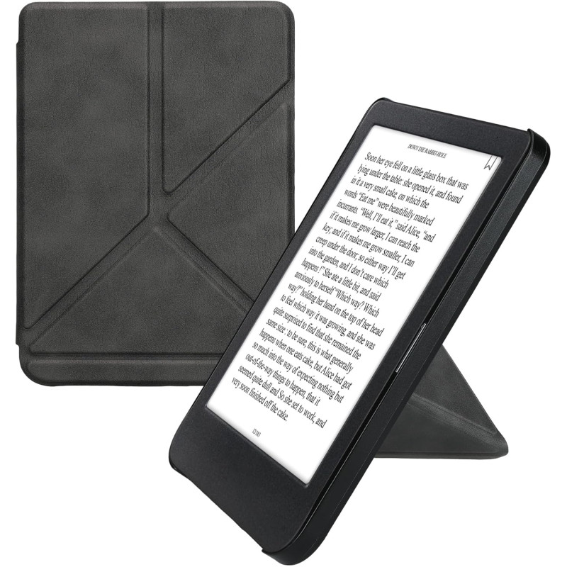 kwmobile Étui Compatible avec Kobo Clara BW/Colour Coque - Étui à Rabat magnétique Tablette eReader Similicuir - Anthracite