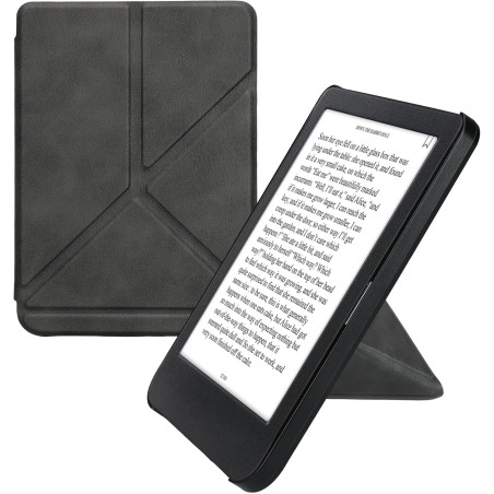 kwmobile Étui Compatible avec Kobo Clara BW/Colour Coque - Étui à Rabat magnétique Tablette eReader Similicuir - Anthracite