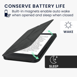 kwmobile Étui Compatible avec Kobo Clara BW/Colour Coque - Étui à Rabat magnétique Tablette eReader Similicuir - Anthracite