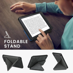 kwmobile Étui Compatible avec Kobo Clara BW/Colour Coque - Étui à Rabat magnétique Tablette eReader Similicuir - Anthracite