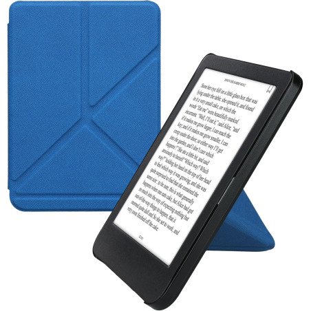 kwmobile Étui Compatible avec Kobo Clara BW/Colour Coque - Étui à Rabat magnétique Tablette eReader Similicuir - Bleu
