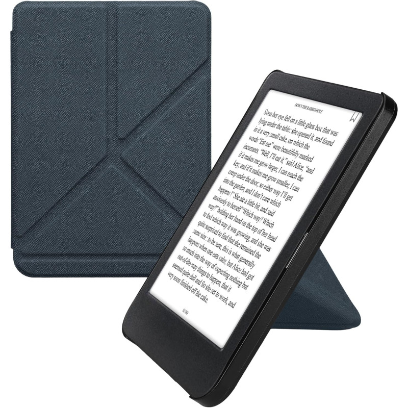 kwmobile Étui Compatible avec Kobo Clara BW/Colour Coque - Étui à Rabat magnétique Tablette eReader Similicuir - Bleu foncé